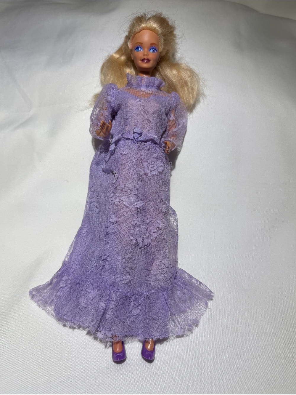 Mattel Lavender Lace Doll Gown with Purple Heels